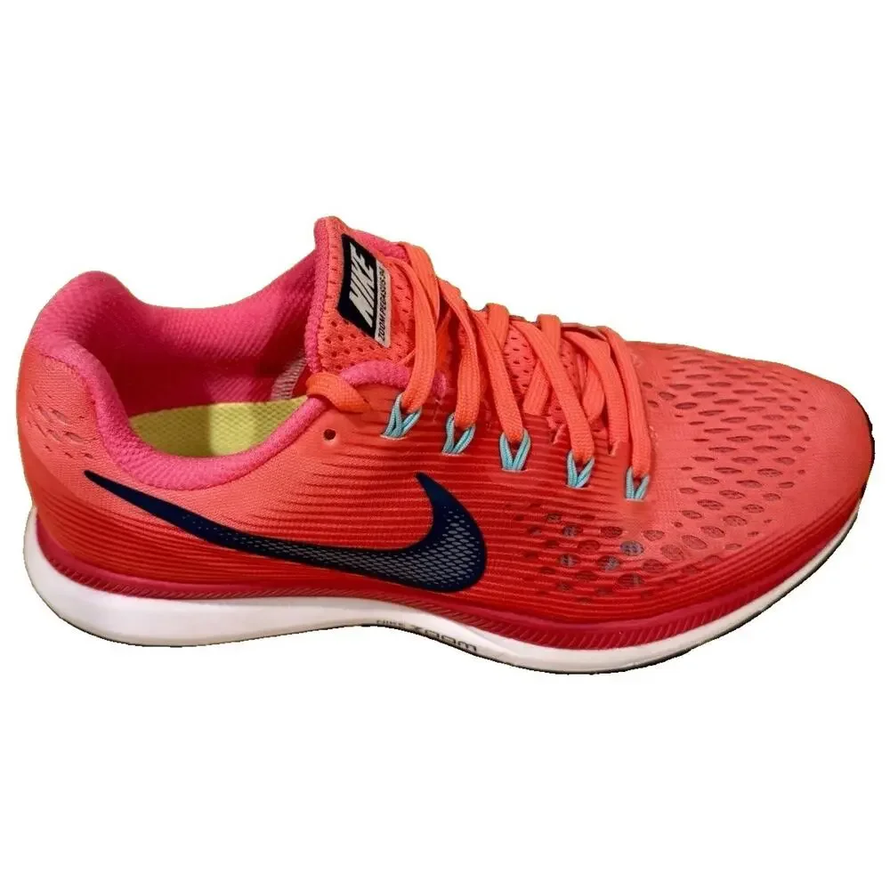 Nike Zoom Pegasus 34 Women’s 8.5 Running Shoes Pink Coral Blue 880560-602